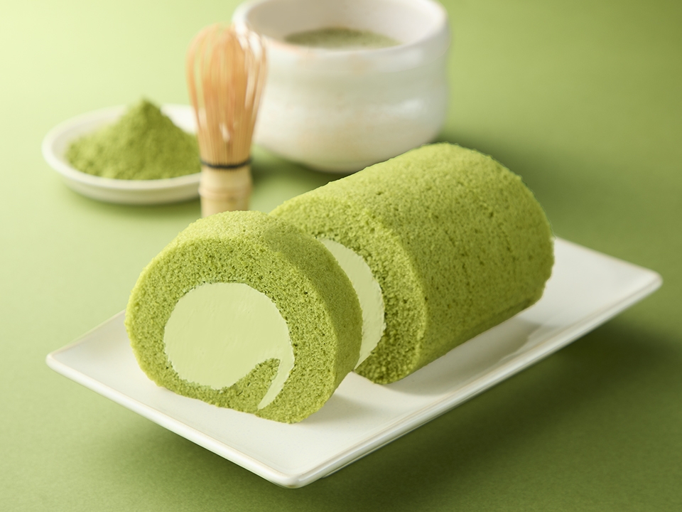 ４Ｐ抹茶ミルクの手巻きロール