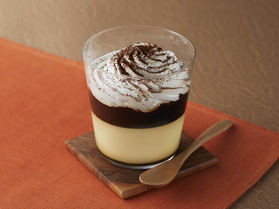 コーヒーゼリーonプリン