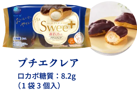 プチエクレア ロカボ糖質：8.2g（1袋3個入）