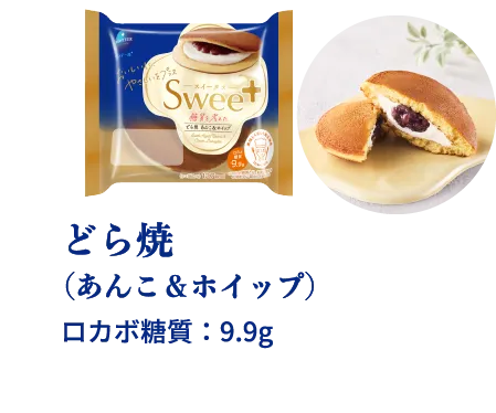どら焼（あんこ＆ホイップ）ロカボ糖質：9.9g